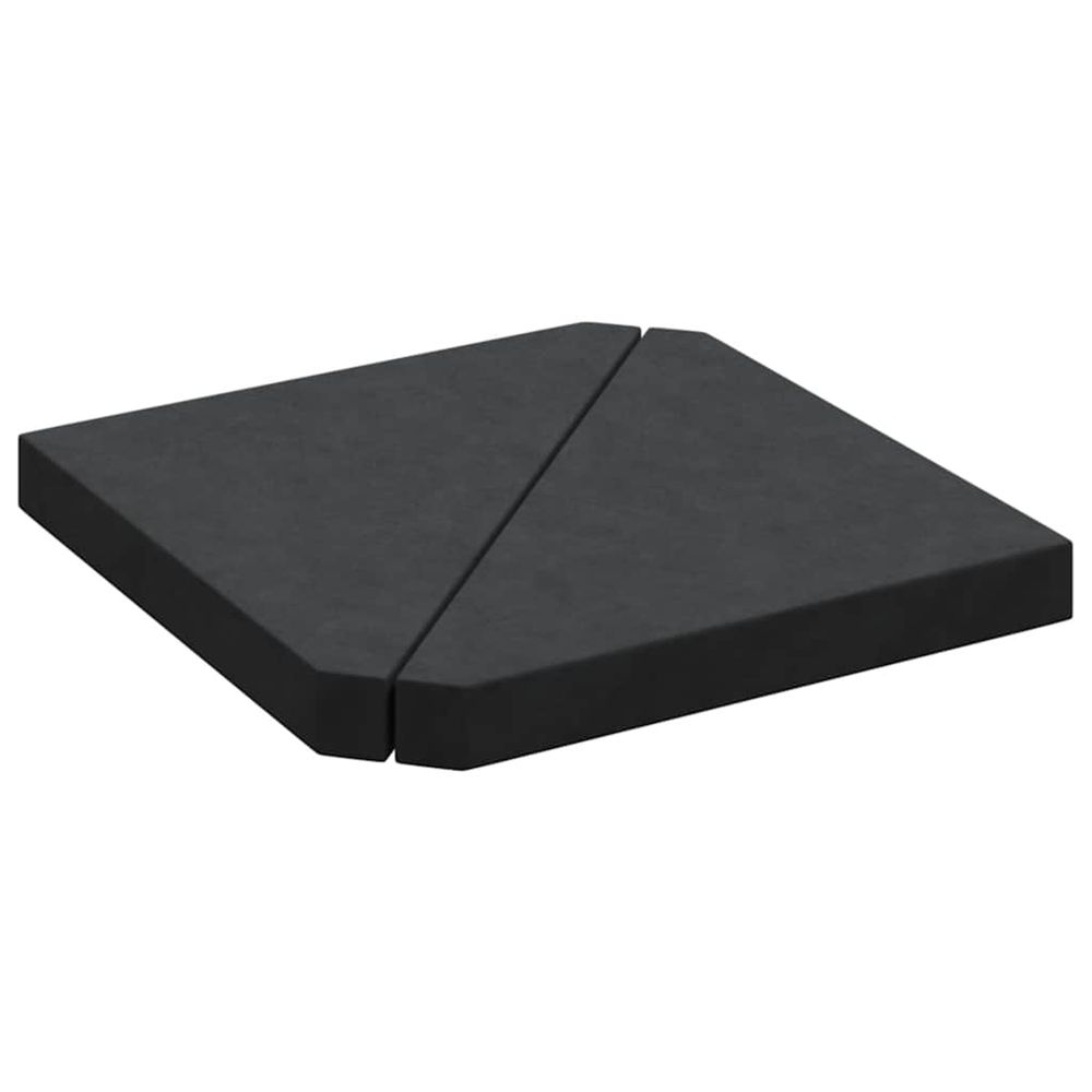 Plaques de poids de parasol 2 pcs triangulaire granit noir 14kg
