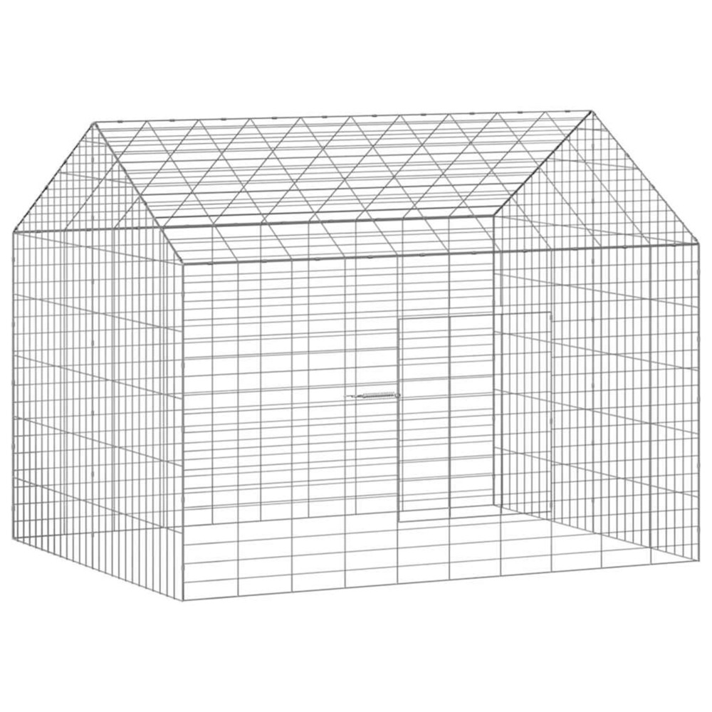 Cage pour lapins argent 400 x 78 x 78 cm acier galvanisé