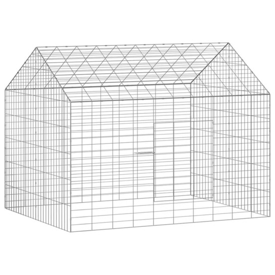 Cage pour lapins argent 400 x 78 x 78 cm acier galvanisé