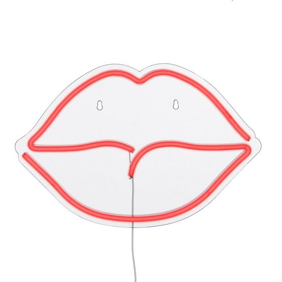 Luca lighting éclairage néon lèvres - l40 x l28 cm - rouge