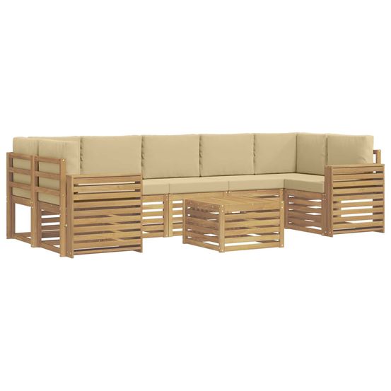 Ensemble de canapés d'extérieur 8 pc blanc et beige polyester