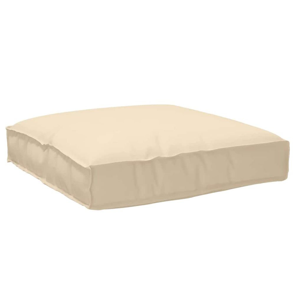 Coussin tissu oxford beige 80 x 80 x 12 cm