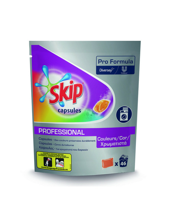 Skip pro lessive capsules linge de couleur sachet de 46 - skip