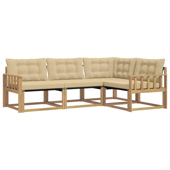 Ensemble de canapés d'extérieur 4 pc blanc et beige