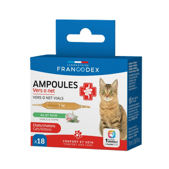 Ampoules vers o net 18 x 1 ml pour chats et chatons