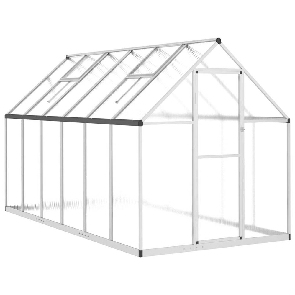 Serre avec cadre de base argenté 334x169x195 cm aluminium
