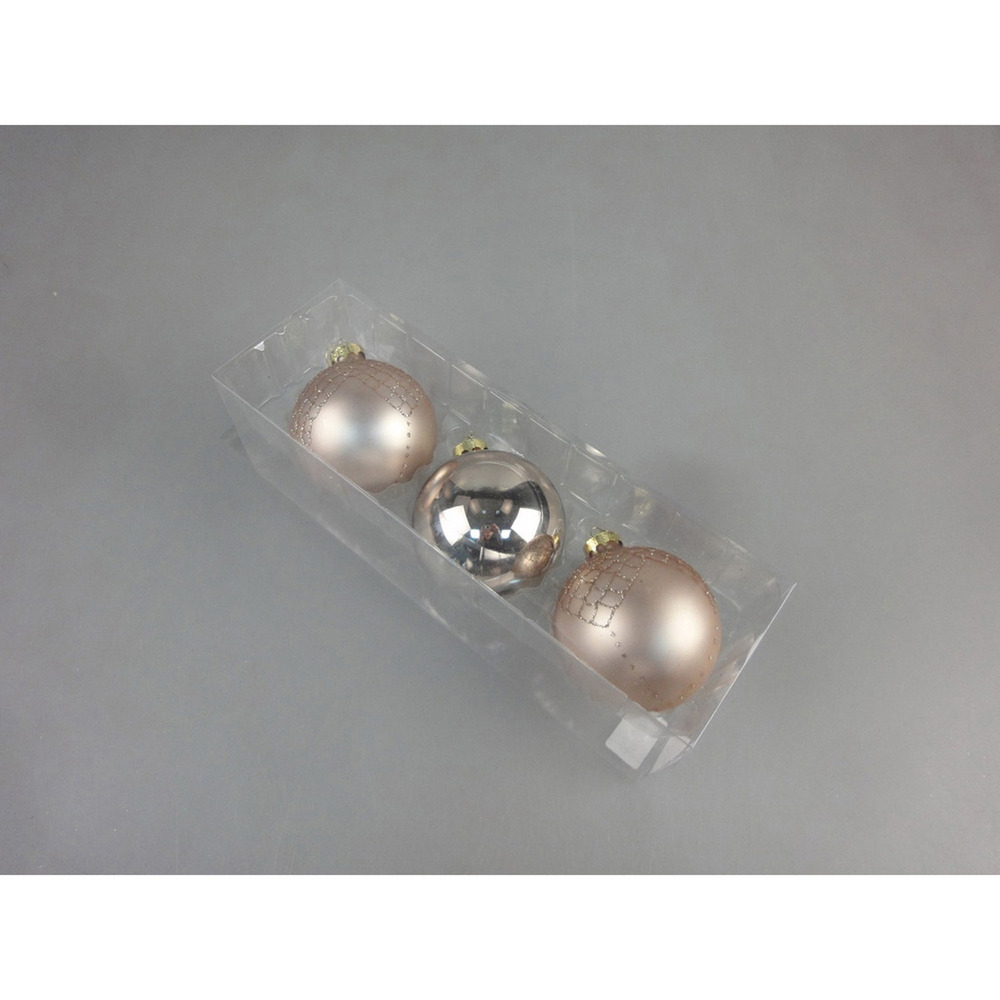 3 boules de noël verre - diam. 80 mm