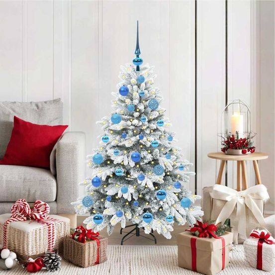 Sapin artificiel lumineux 120 cm, pack complet décoration de noël usb