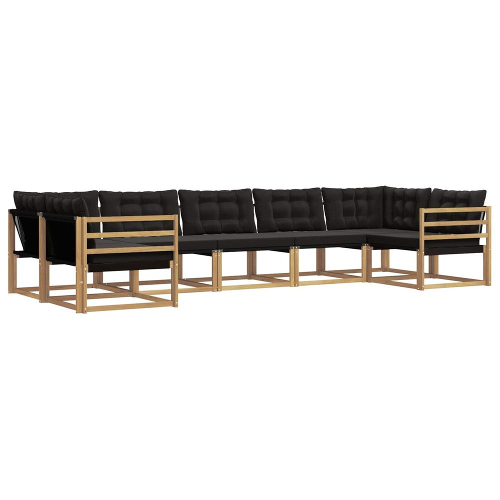 Ensemble de canapés d'extérieur 7 pc blanc et noir