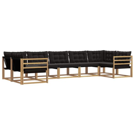 Ensemble de canapés d'extérieur 7 pc blanc et noir