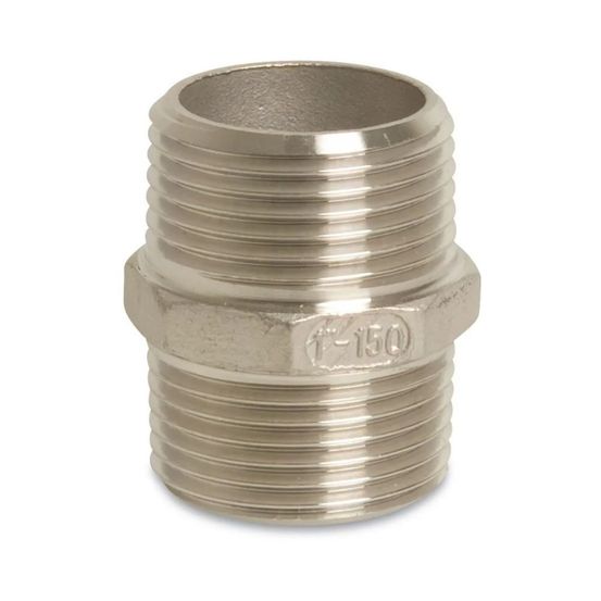 Raccord fileté inox 3/4 pouce: double mamelon en acier v4a
