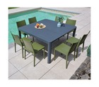 Mimaos - ensemble table et chaises de jardin - 8 places - vert olive