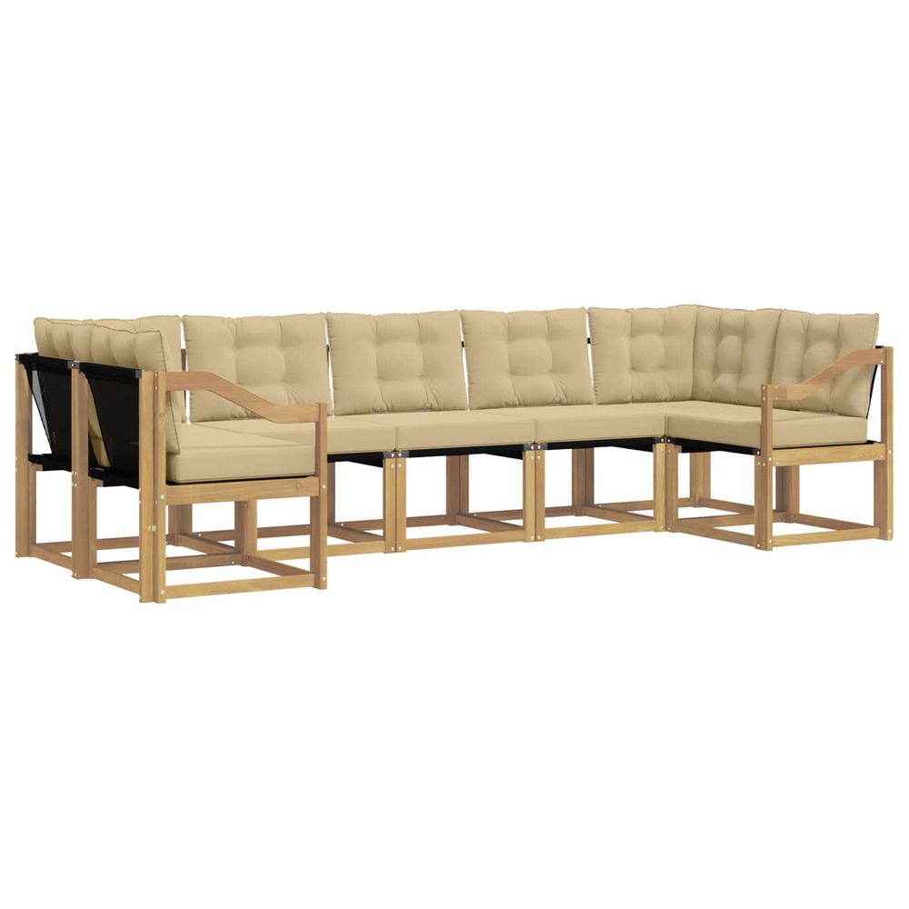 Ensemble de canapés d'extérieur 7 pc blanc et beige