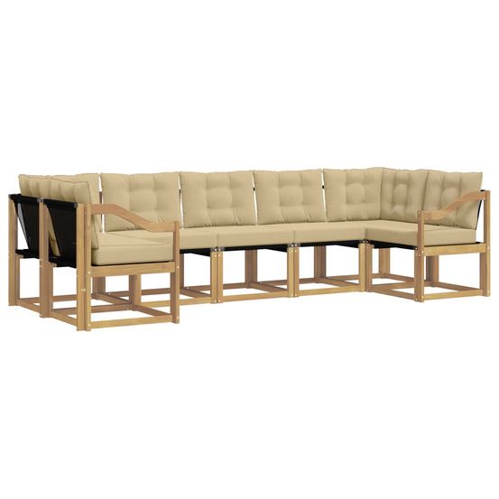 Ensemble de canapés d'extérieur 7 pc blanc et beige