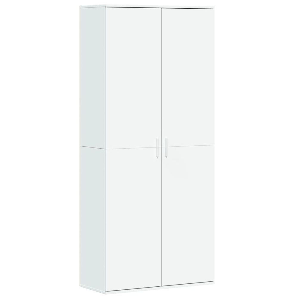 Buffet haut blanc 80x35x180 cm bois d'ingénierie