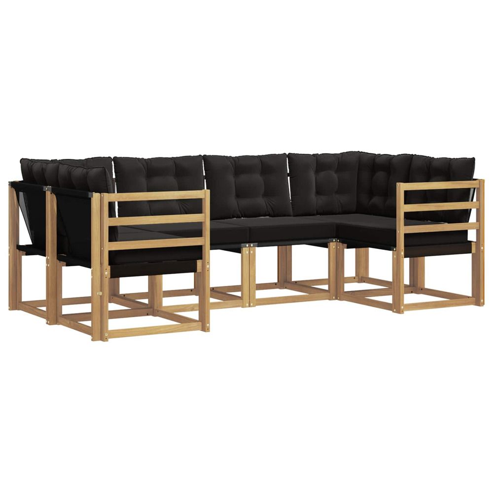 Ensemble de canapés d'extérieur 6 pc blanc et noir
