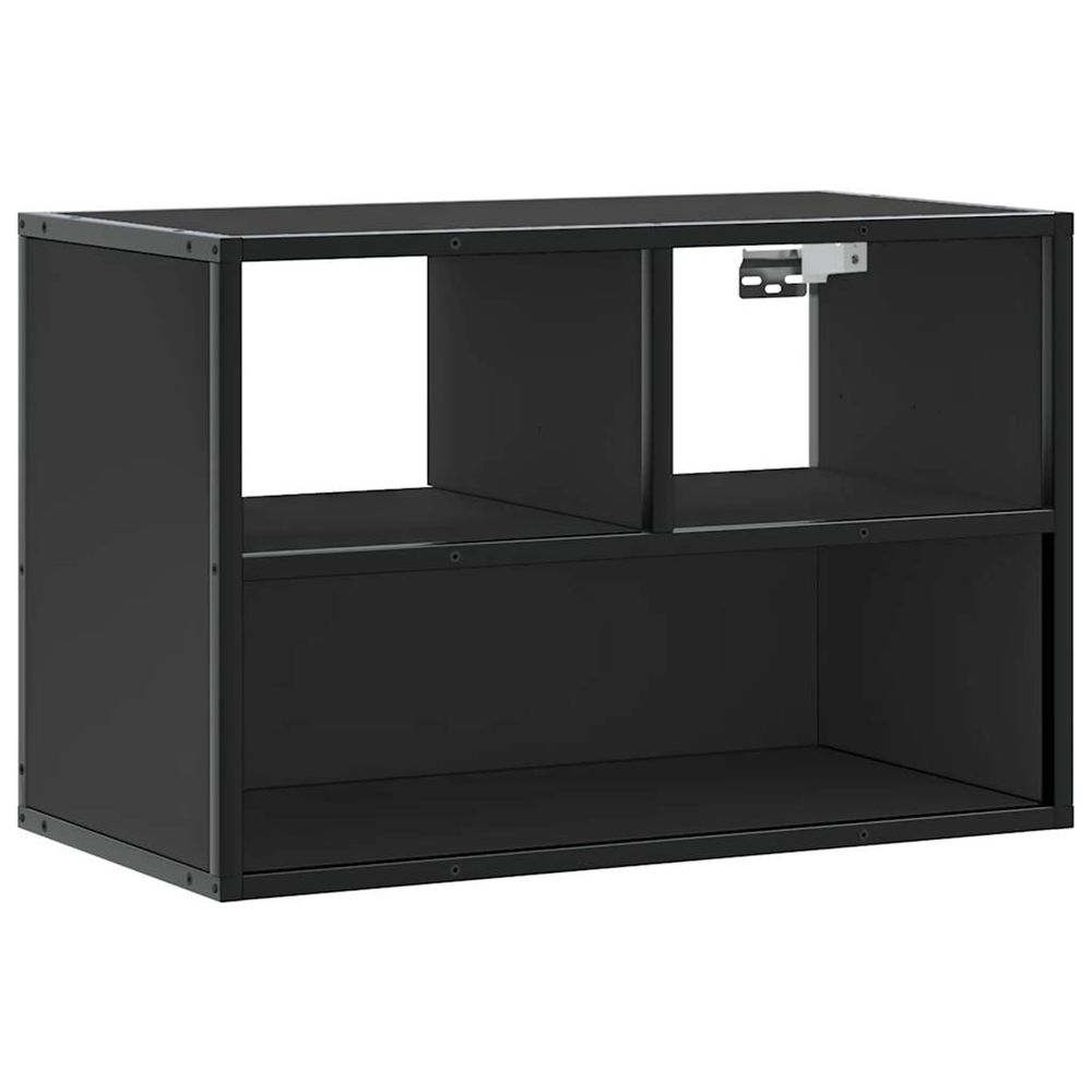 Meuble tv noir 60x31x39,5 cm bois d'ingénierie et métal