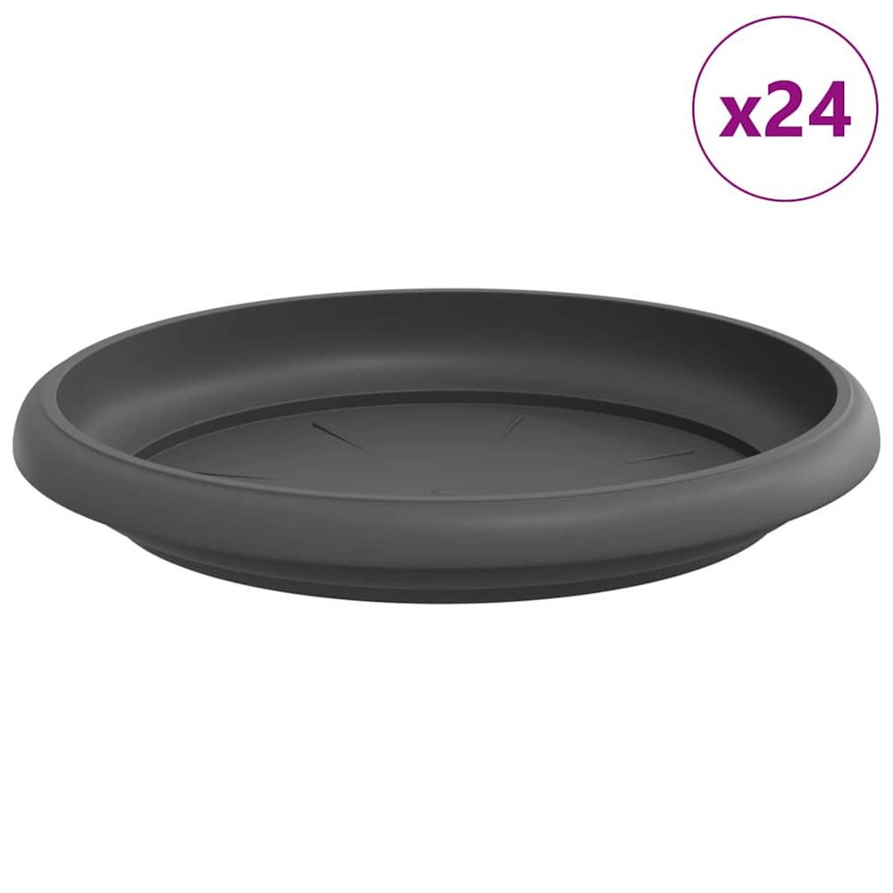 Plateau à fleurs rond 24 pc noir ø 15,5 x 2 cm plastique