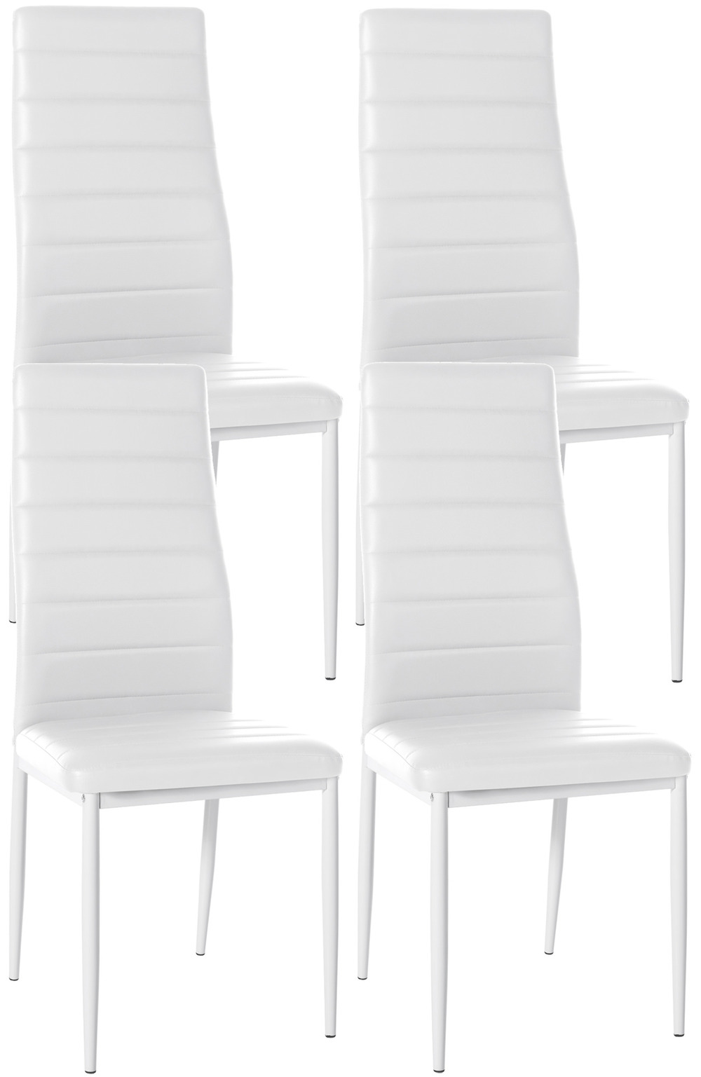 Lot de 4 chaises de salle à manger mayfair en simili cuir