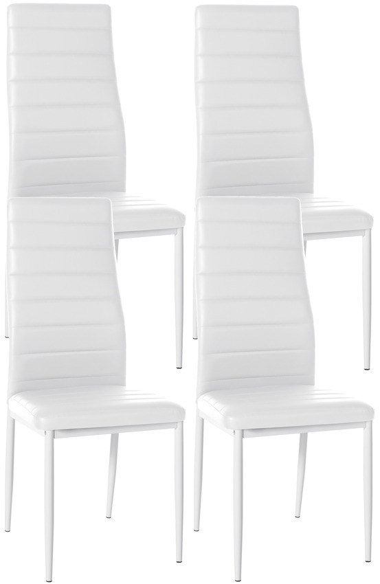 Lot de 4 chaises de salle à manger mayfair en simili cuir