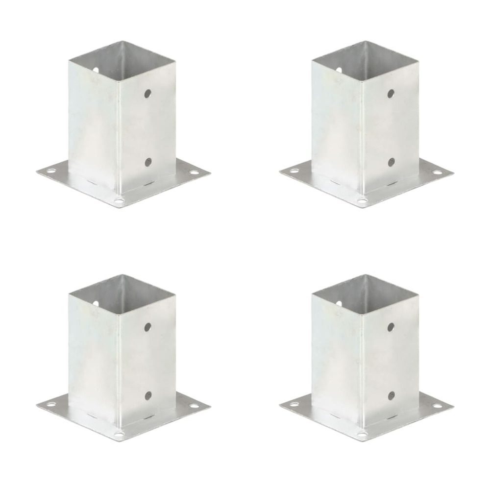 Ancres de poteau 4 pcs métal galvanisé 91 mm