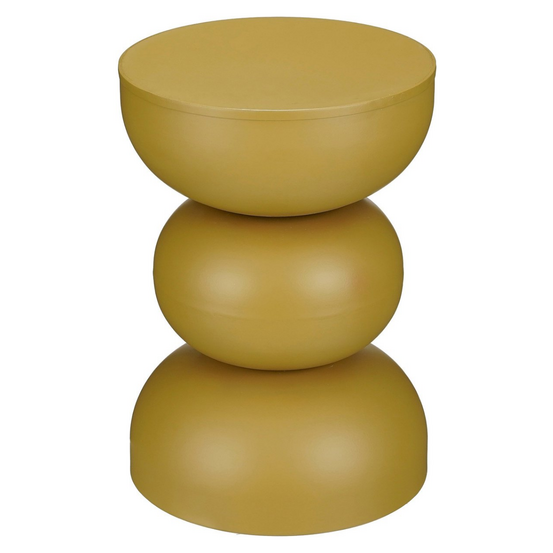 Mica decorations luna table d’appoint ronde h46 ø32 cm – table basse en métal – compacte et décorative – jaune ocre