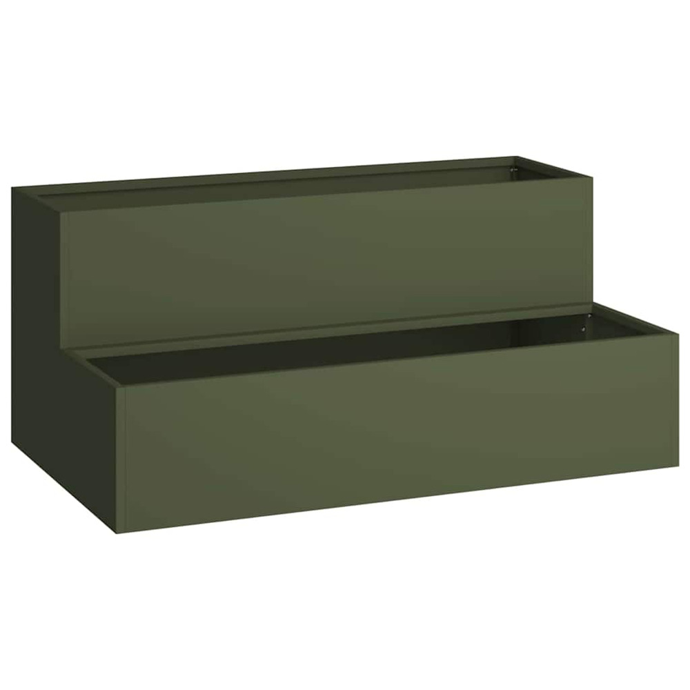 Cache-pot de jardin vert olive 100 x 60 x 45 cm
