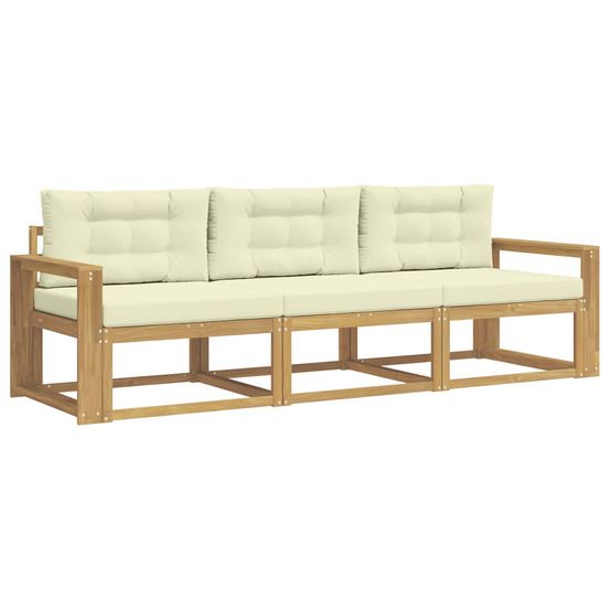 Ensemble de canapés d'extérieur 3 pc blanc et crème polyester