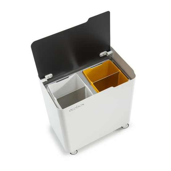 Poubelle pour tri sélectif modulable, fermeture douce, 40 litres, ecobox-top