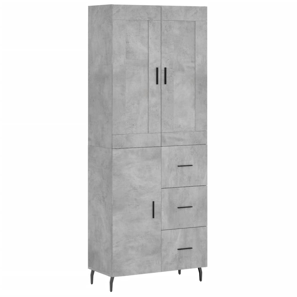 Buffet bahut commode armoire meuble de rangement organisateur cuisine salle de séjour salon haut 69,5 x 34 x 180 cm bois d'in