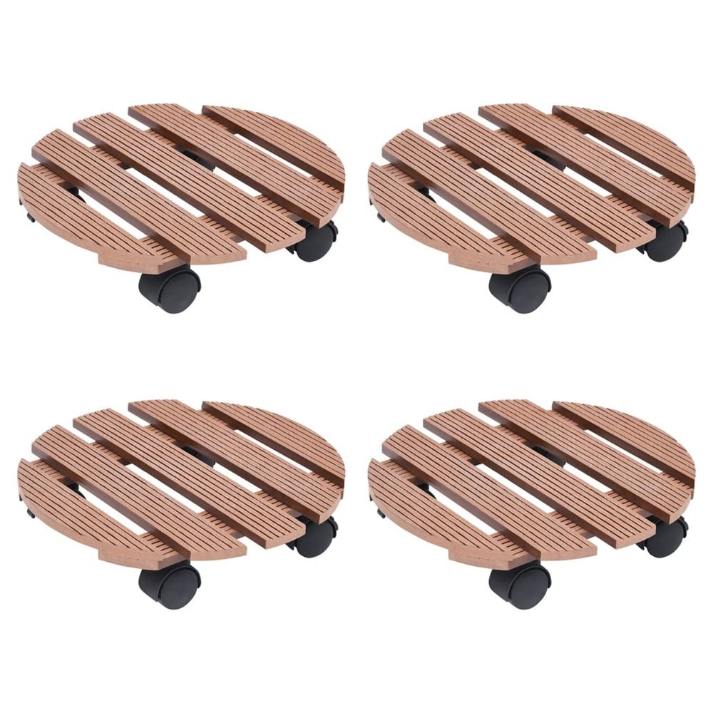 Chariots à plantes 4 pcs marron ø30x7,5 cm wpc