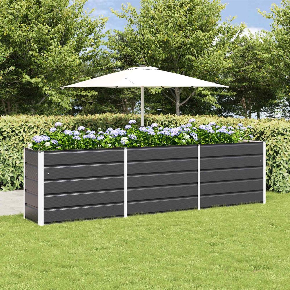 Carré potager surélevé xxl acier galvanisé jardin urbain 290x90x77 cm anthracite