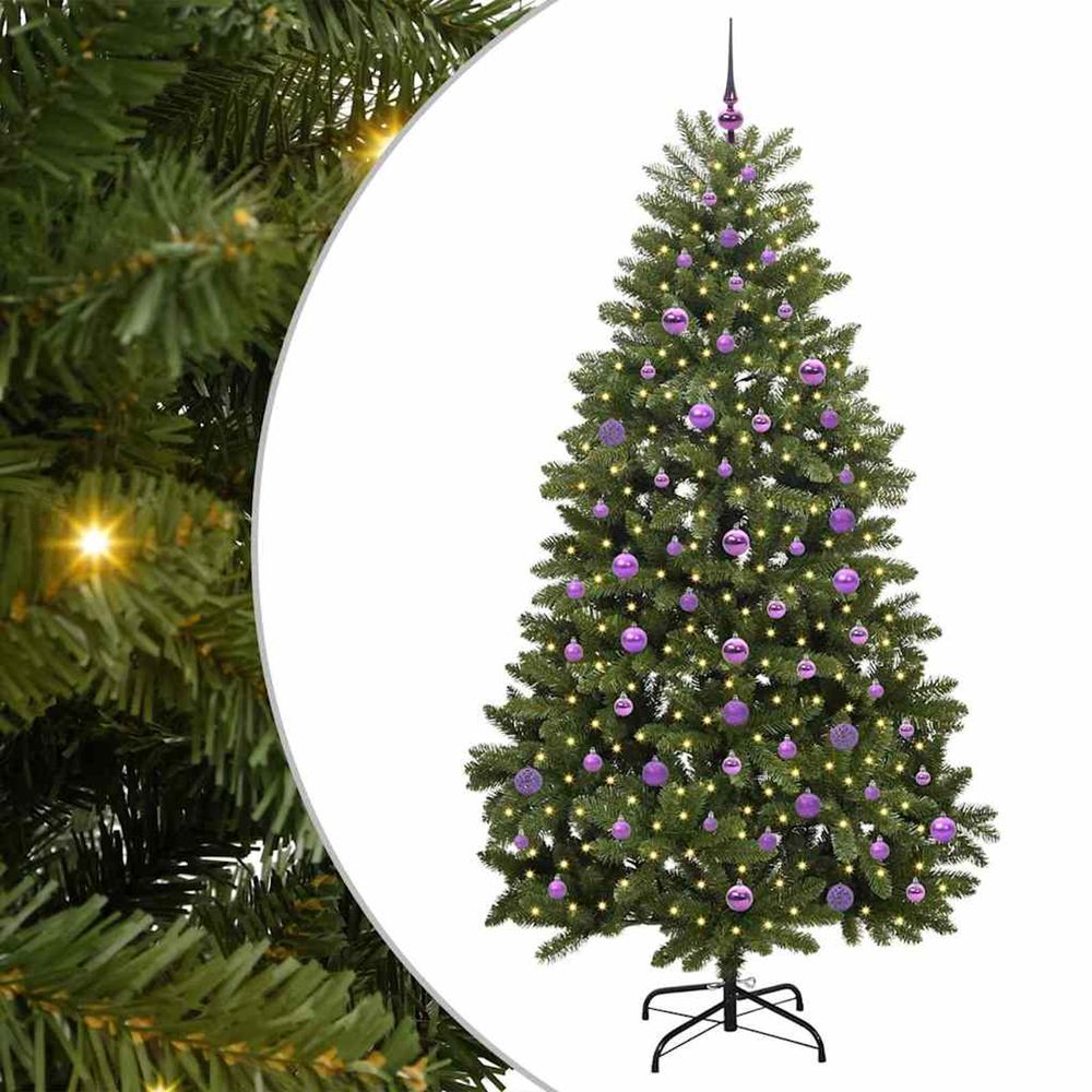 Sapin de noël artificiel 210 cm 300 led blanc chaud vert
