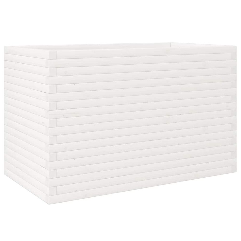 Jardinière d'extérieur blanc 110x60x68,5 cm bois de pin massif