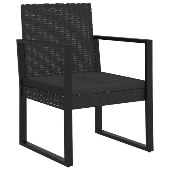 Fauteuil de jardin avec coussin noir résine tressée