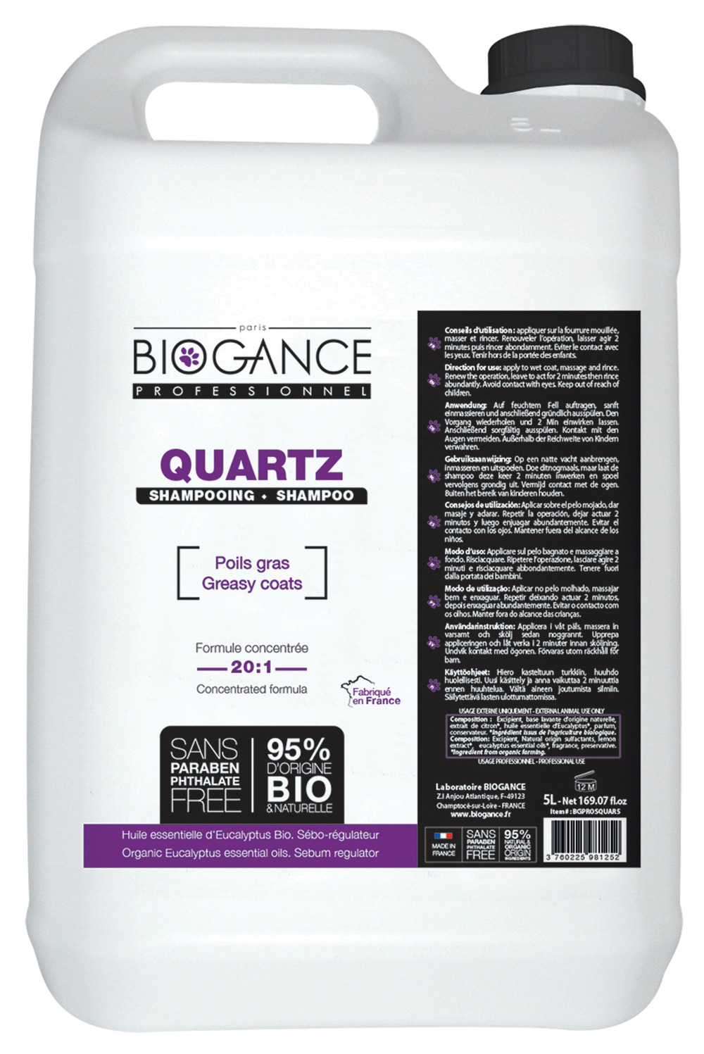 Shampoing quartz dégraissant biogance