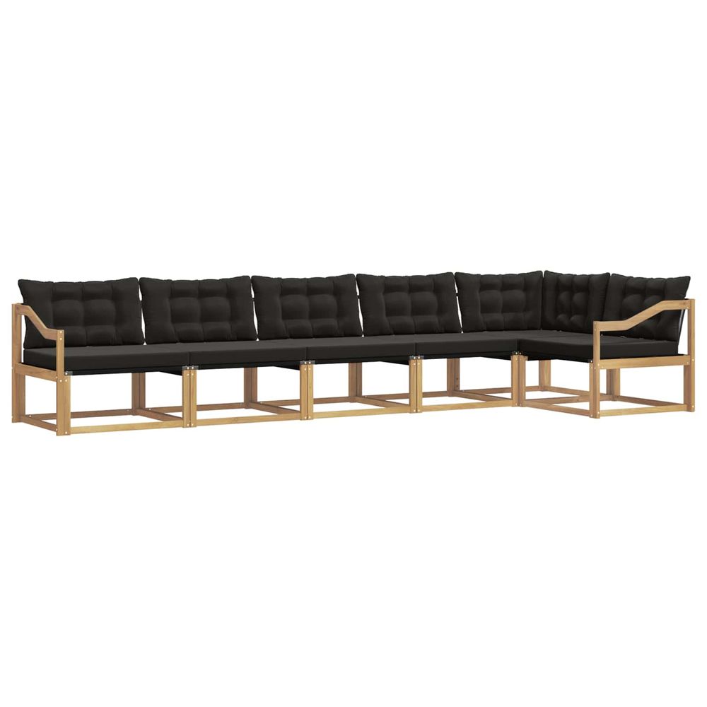 Ensemble de canapés d'extérieur 6 pc blanc et noir