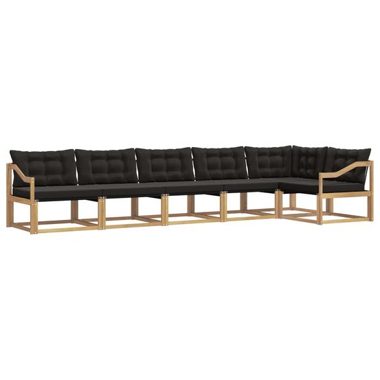 Ensemble de canapés d'extérieur 6 pc blanc et noir