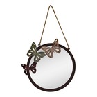 Miroir de jardin circulaire motif papillon 33 cm