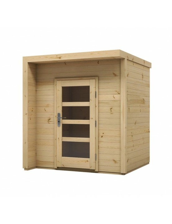 Maison de jardin bratek en bois épicéa coloris chêne 203,8x201,9 h. 229 cm porte en verre-sans le plancher-201.90 --