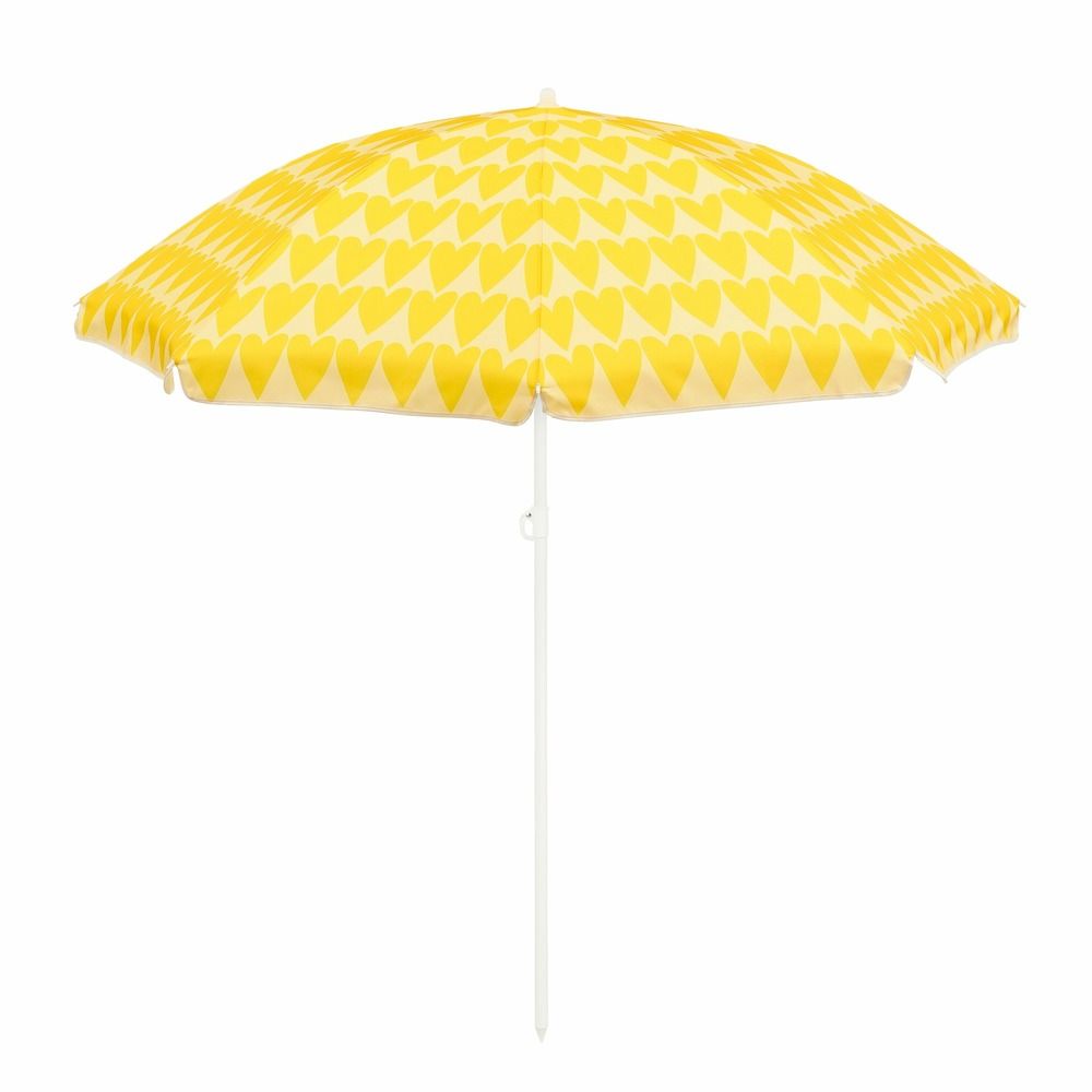 Mica decorations heart parasol de plage - h180 x ø160 cm - jaune