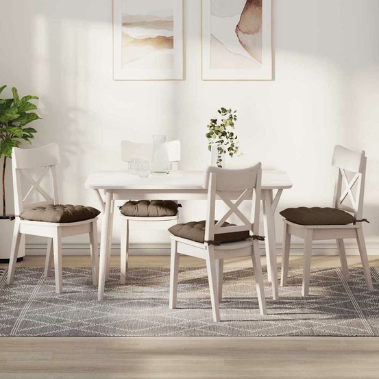 Coussins de siège 4 pcs marron 40 x 40 x 6 cm tissu