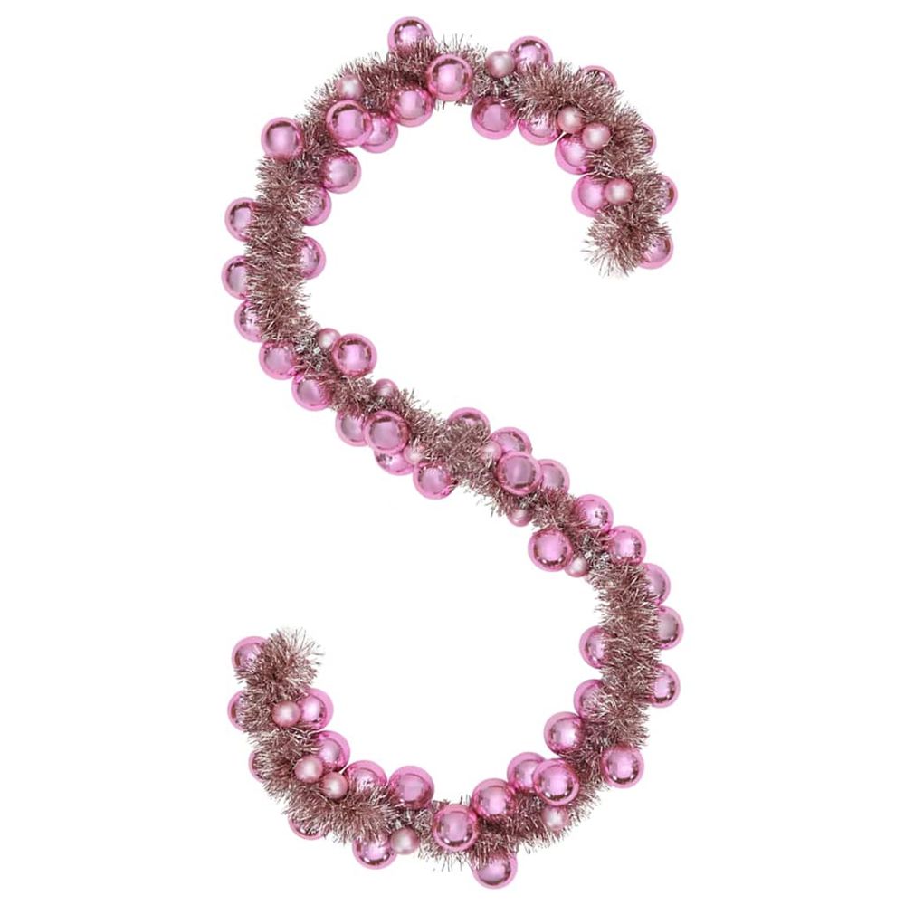 Guirlande de boules de noël led rose 186 cm polystyrène