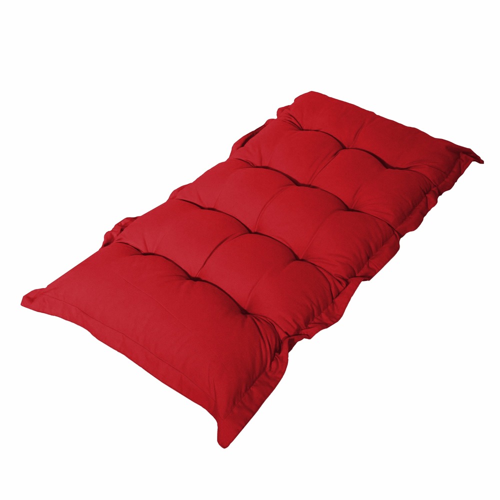 Coussin capitonné confort intérieur extérieur 120x60cm - rouge