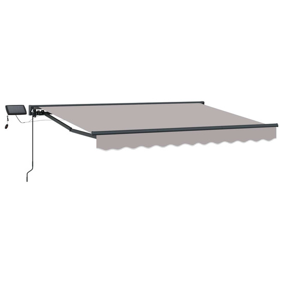 Cadre de store manuel avec leds gris clair 3,5 x 2,5 m