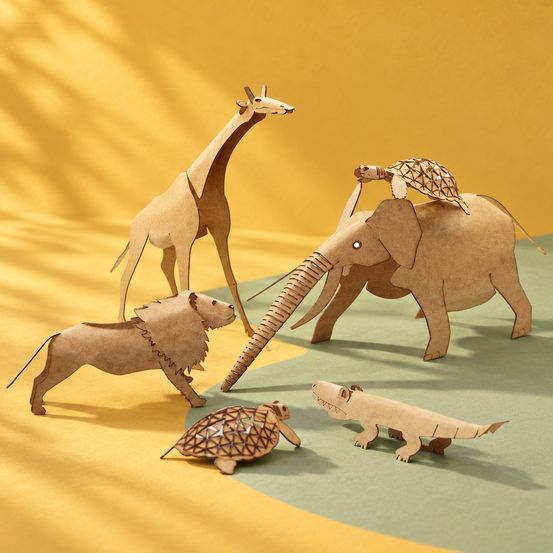 Kit de pliage en bois – 9 animaux de la savane | safari