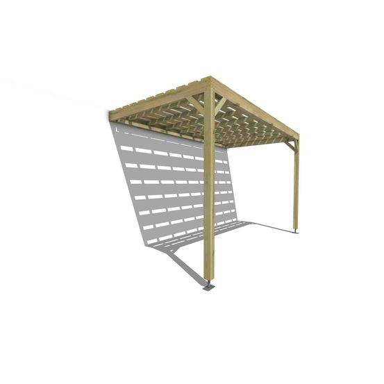 Pergola bois • 4m x 2m • adossée • sens profondeur • platelage bois • livraison comprise