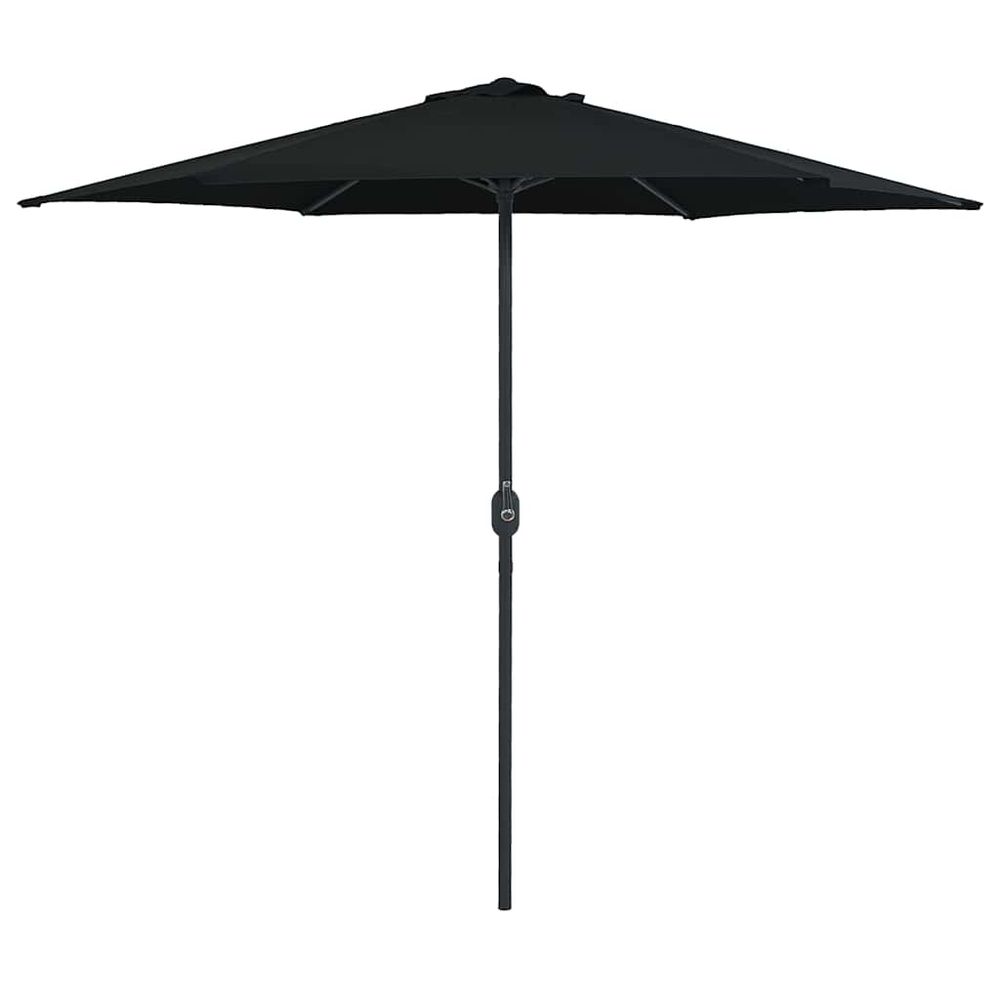 Parasol de jardin et mât en aluminium 270x246 cm noir