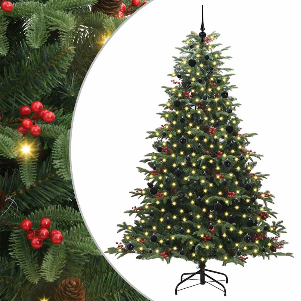 Sapin de noël artificiel vert 240 cm pvc, métal et plastique