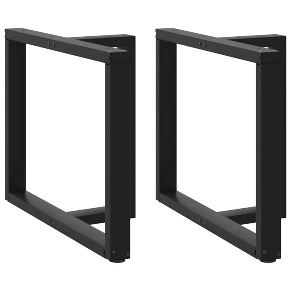 Pieds de table à manger en t 2 pièces noir 90x35x(72-73) cm acier